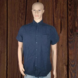 Button Up Collard Dress Navy Shirt AirWalk M